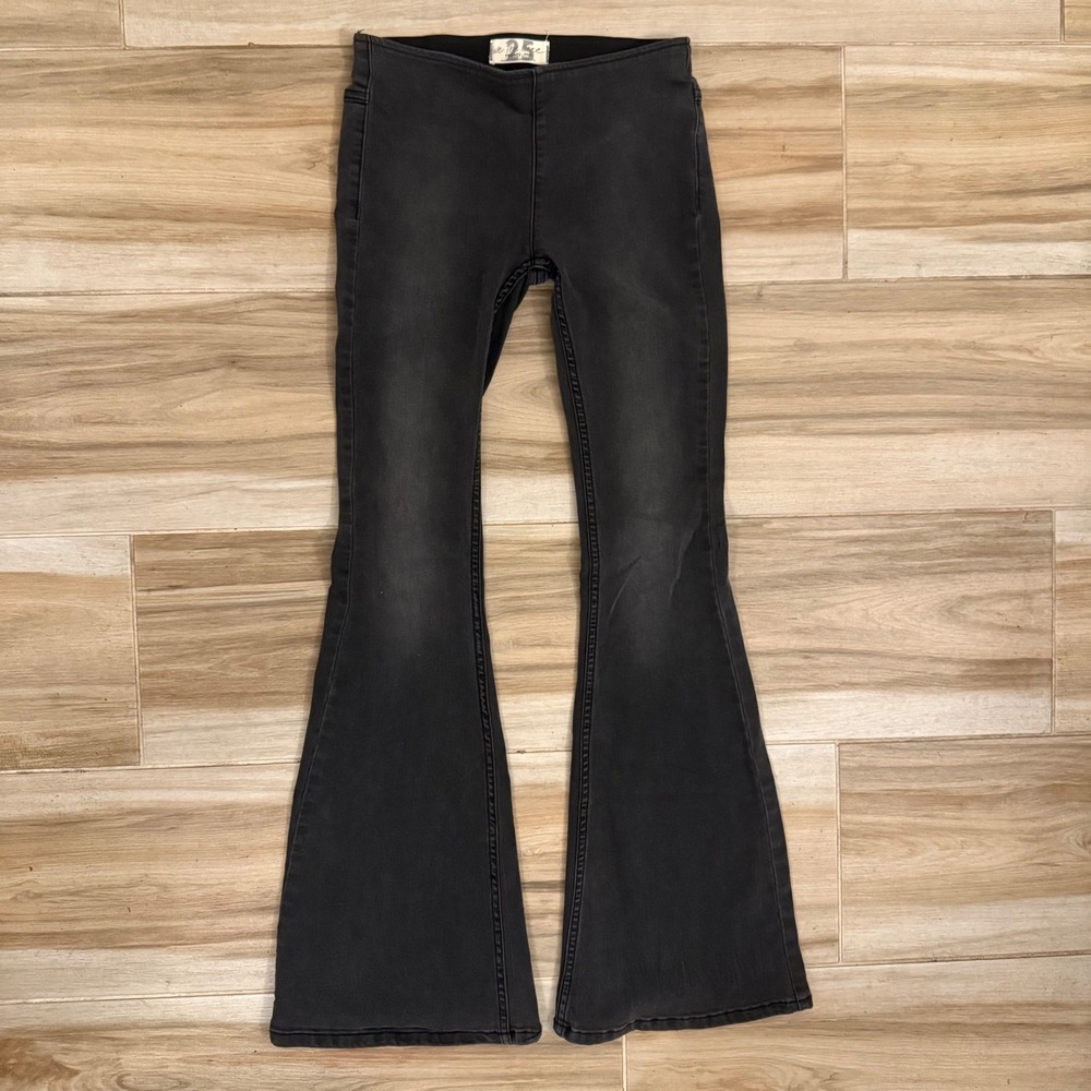 Free People We The Free Penny Pull On Flare Jeans Black Size 25 Bell Bottom